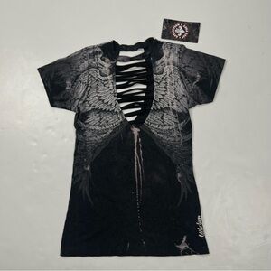 008 - WOMENS AFFLICTION Y2K BRAND NEW WITH TAGS FREYA SHORT SLEEVE T SHIRT